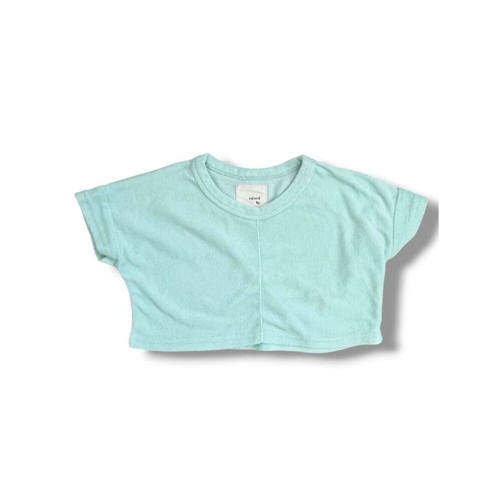 Raised By Water Kids Mint Slouchy Cropped Short Sleeve Terry Top Size 1Y 12M